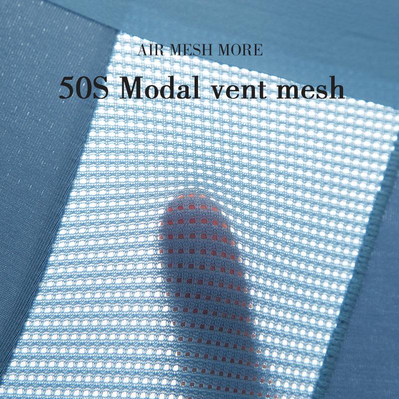 Men's Breathable Modal Mesh Boxer Briefs: Antibacterial, Seamless, Plus Size Comfort