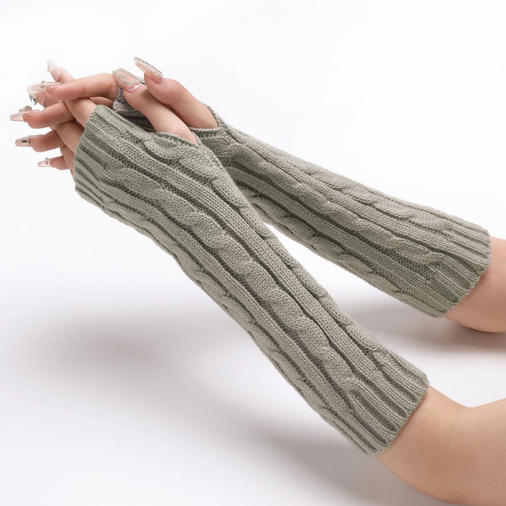 New Jacquard Knitted Woolen Sleeves for Men and Women in Autumn and Winter Fashionable and Warm with Exposed Fingers