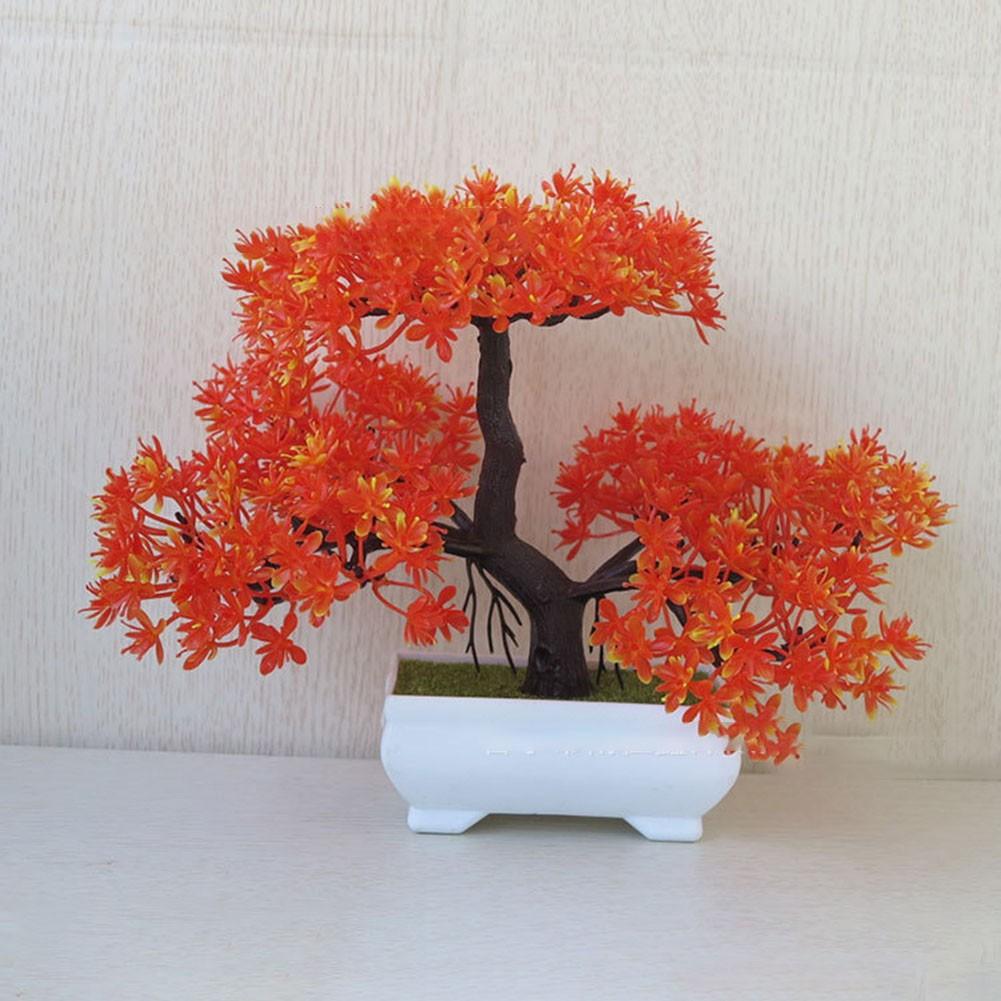 Easy Maintenance Artificial Flower Mini Bonsai Plastic Plant Realistic Design