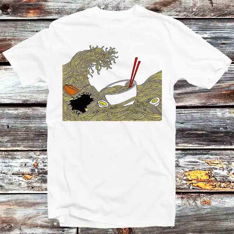 The Great Wave of Ramen Hokusai T Shirt B514