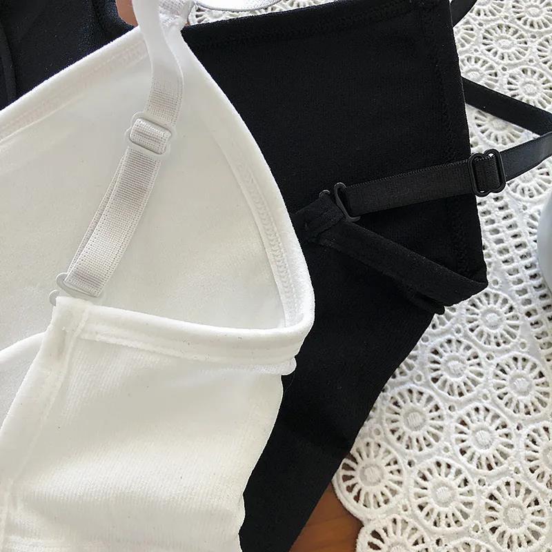 Sexy Damen BHs Rückenfrei Bandage Cross Tank Tops Streetwear Einfarbig Schwarz Weiß Innenunterwäsche Für Mädchen Y2K Tops Mode Damen Dessous Crop Tops