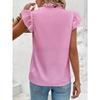 YYFS Women's Fashion Casual Summer Spring Solid Color Print Short Sleeve V-Neck Blouses & Shirts