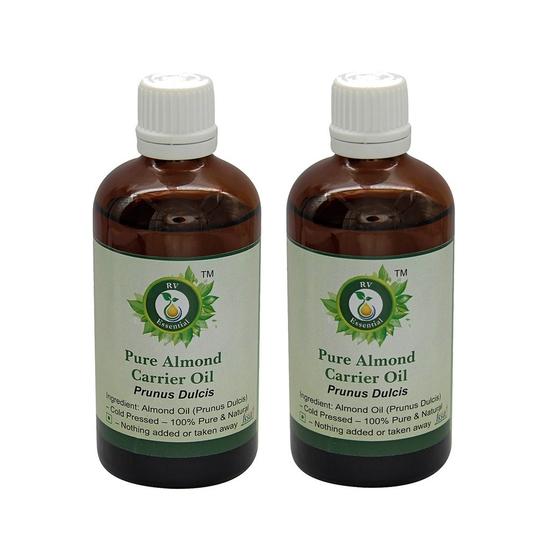 

R V Essential Чистое миндальное базовое масло (100мл+100мл) Упаковка из двух штук - Prunus Dulcis