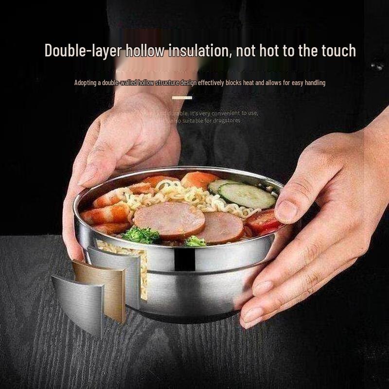 Liliu 304 Stainless Steel Double Wall Insulated Rice & Soup Bowl
