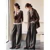 Women's Retro Melard Colorblock Patchwork Shirt