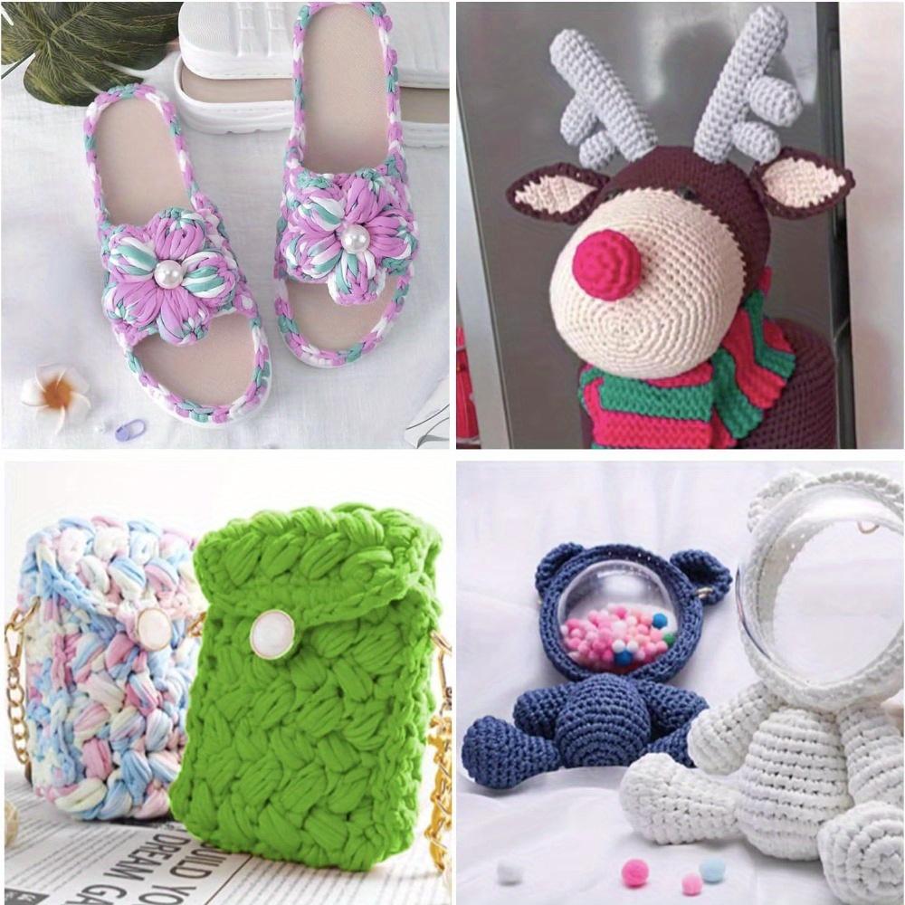 3pcs Solid Color Cloth Strips Thick Cloth Yarn Soft Colored Yarn for Hand DIY Bag Blanket Cushion Crocheting and Knitting Projects
