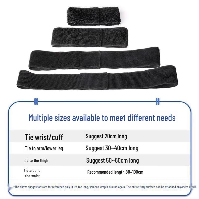 Ziyi 2-Pack Black Elastic Hook and Loop Straps
