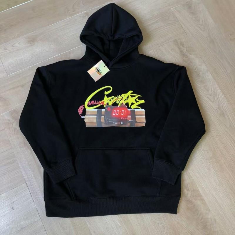 Mens Oversized Hooded Sweatshirt With Distressed Letter Print Cotton Blend Loose Fit Casual Streetwear