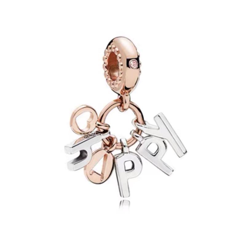 Heart-Shaped Text Multiple Series Charm Bead Pendant Applicable To Original Plating Copper Jewelry&Diy Making Fine Gift