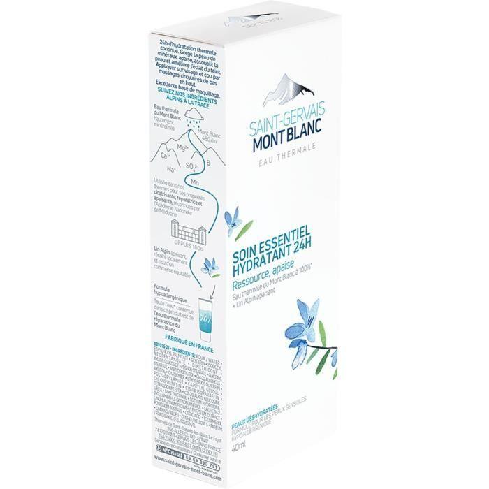 Soin Essentiel Hydratant 24H Mont Blanc SAINT GERVAIS - 40 Ml - Peaux Déshydratées, Sensibles, Normales À Sèches