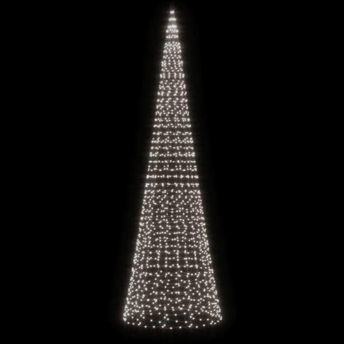 VidaXL LED vánoční strom na stožáru 1534 LED bílý 500 cm, vánoční dekorace, LED světlo, vánoční osvětlení 358117