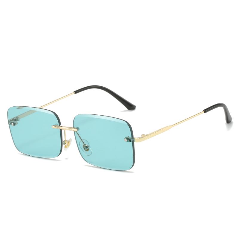 Retro Frameless Sunglasses Women Brand Designer Rimless Gradient Sun Glasses Fashion Shades Cutting Lens Metal Eyewear