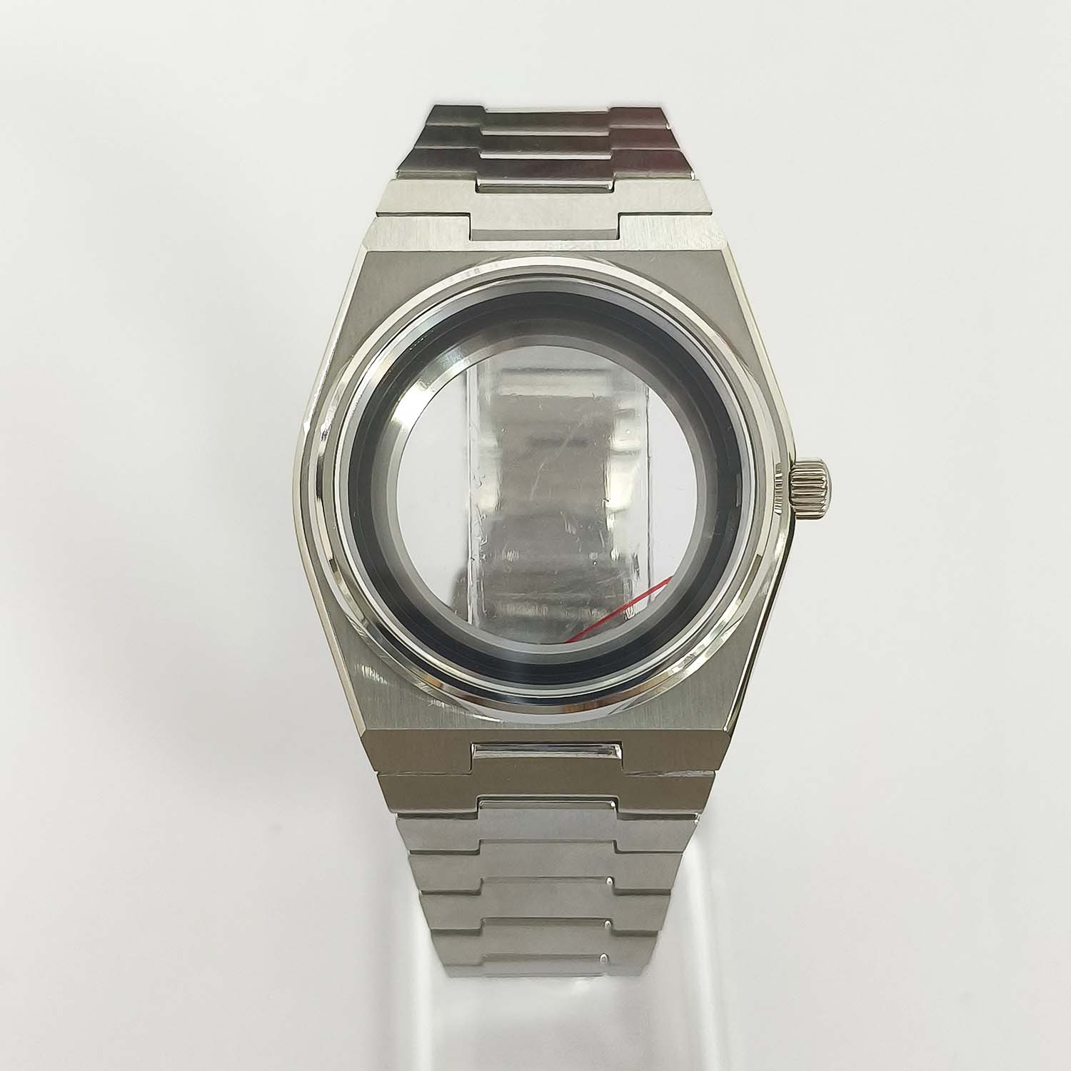

39.5mm Stainless Steel Watch Case Sapphire Glass Waterproof Watches Case for NH35 NH36 4R Movement серебряный