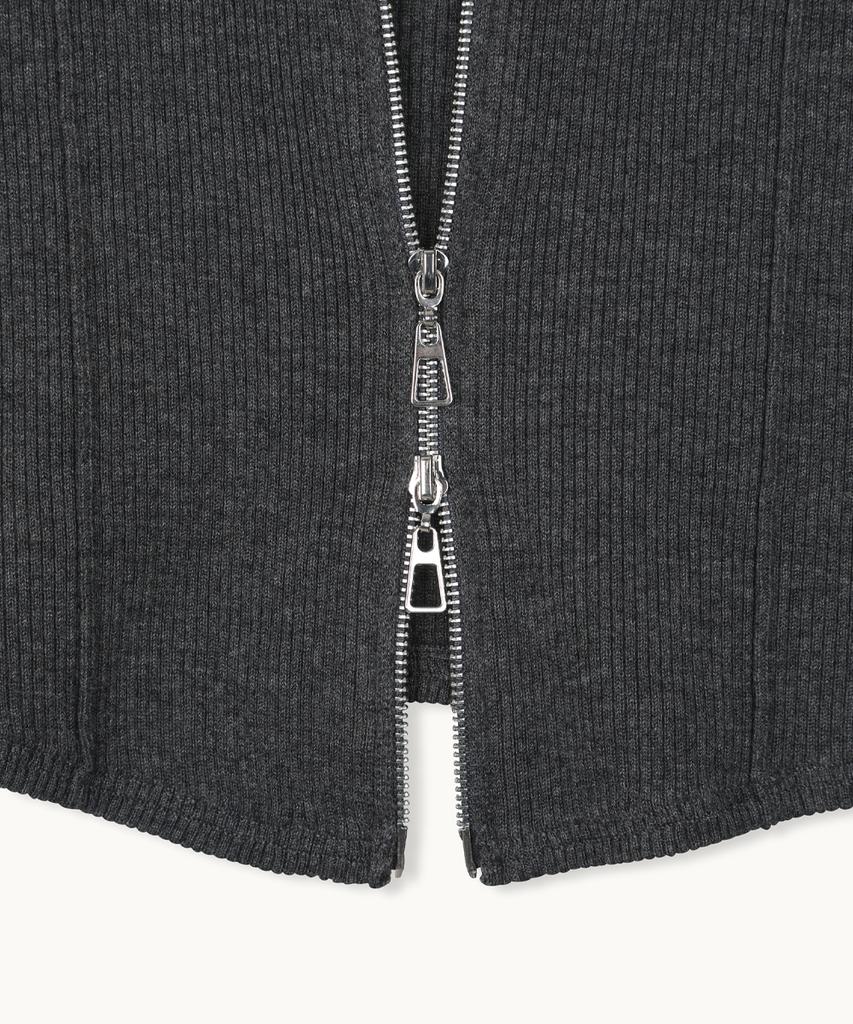 MAKE A TOAST Two-Way Zipper Wool Cardigan (Dark Gray) Mbfsnt004Dg
