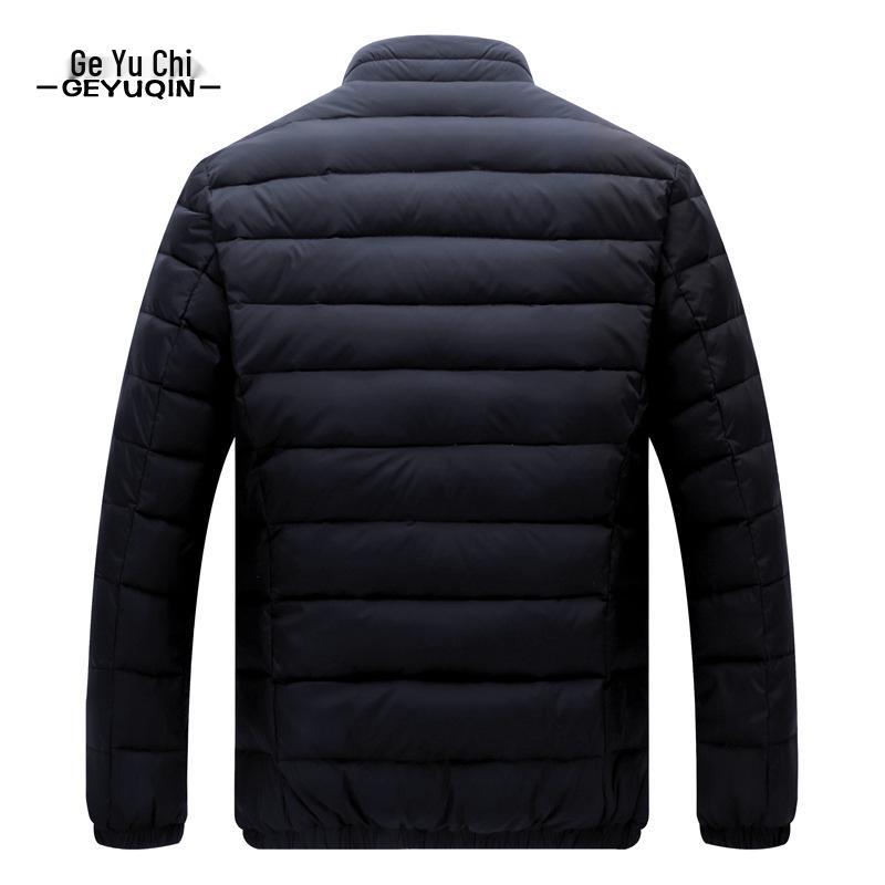 Pánská lehká krátká péřová bunda pro střední věk a starší - Hrubá, hřejivá, ležérní zimní bunda