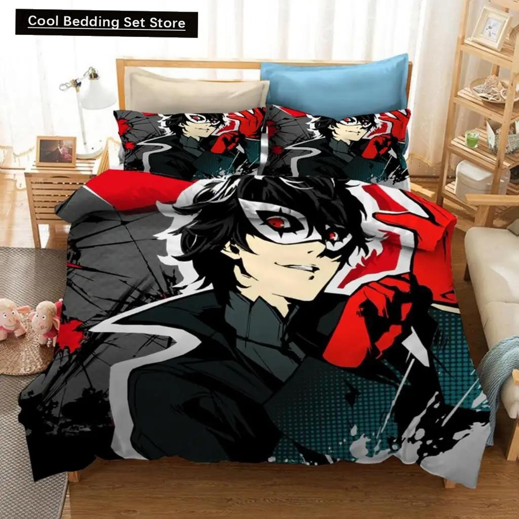 Fashion 3D Print Persona 5 P5 Anime Game Bedding Set Double Twin King Duvet Cover Comforter Pillowcase Boys Girls Adults Bedroom
