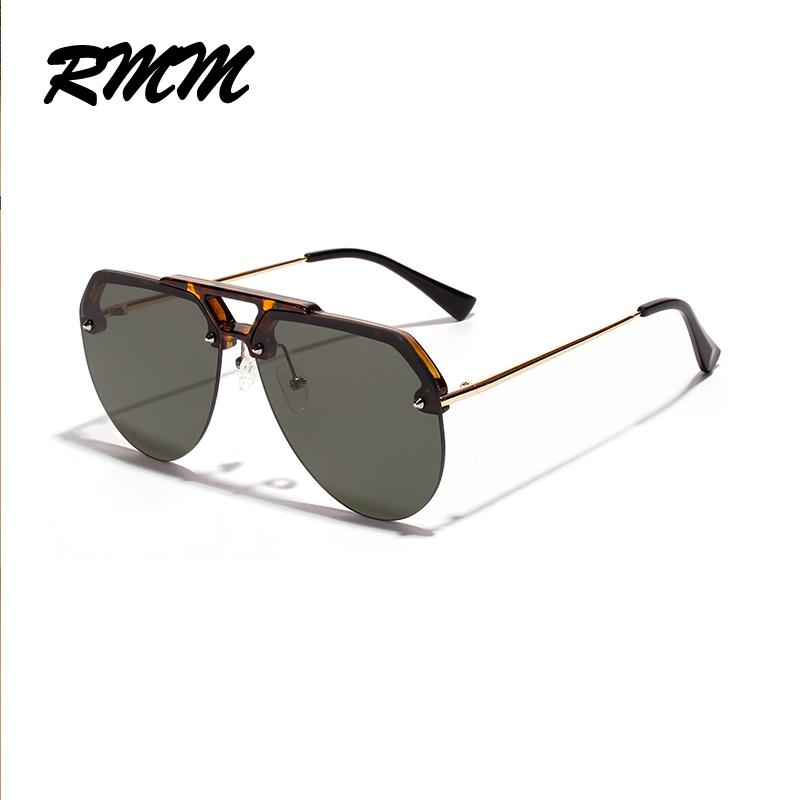 Unisex Big Frame Sunglasses Fashion Half Frame Glasses Round Pilot Sunglasses Men Hip-hop Sunglasses Women Retro Glasses