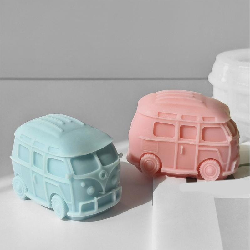 Creative Candle Silicone Candle Mold Handcraftd Candle Crafting Mold Miniature Bus Silicone Mold for Special Event