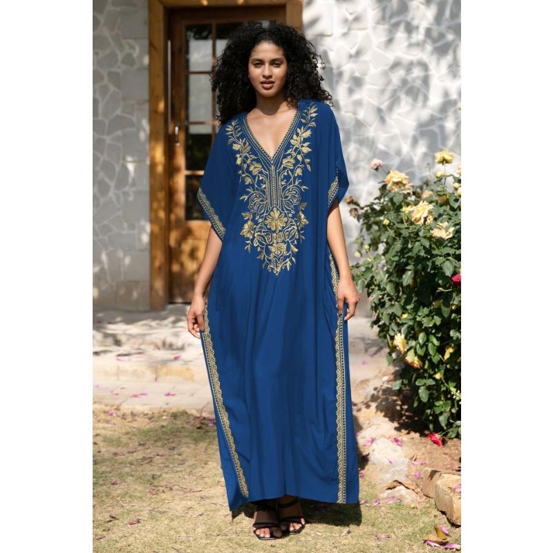 

Женская мода лето весна цветочный узор принт рукава 1/2 V-образный вырез свободная талия повседневные платья Size: One Size