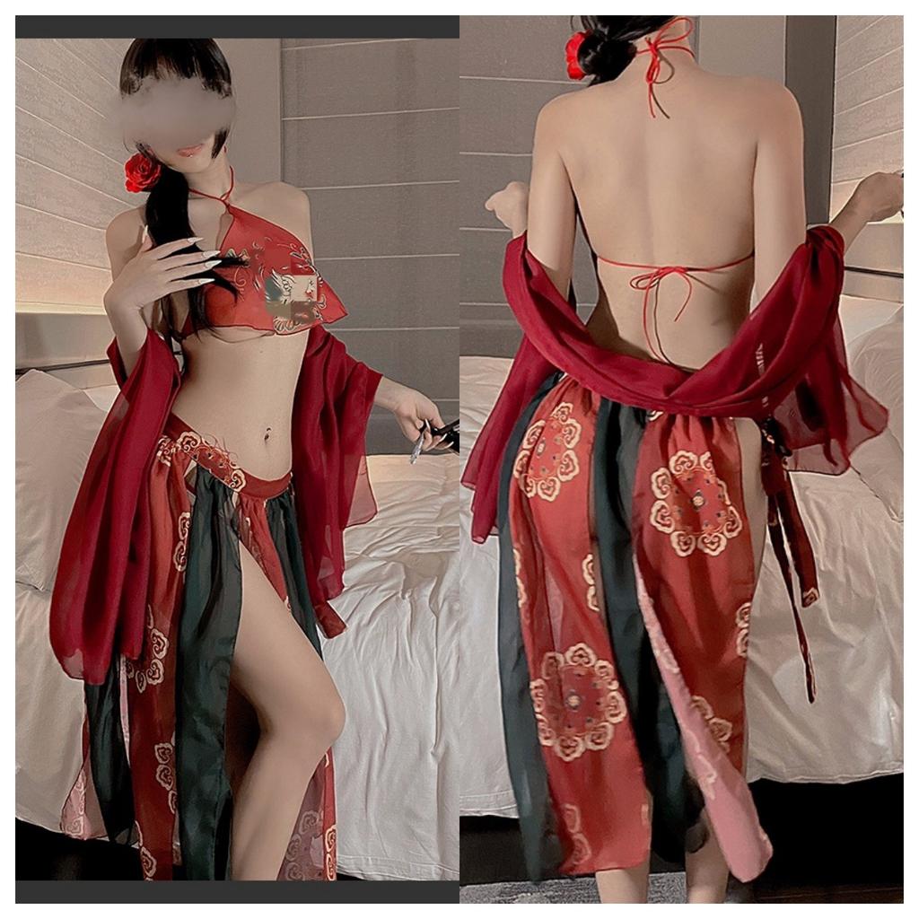 Large Size Erotic Underwear Women's Ancient Style Flying Ancient Costume Court Style Pure Desire Hanfu Belly Pocket Temptation