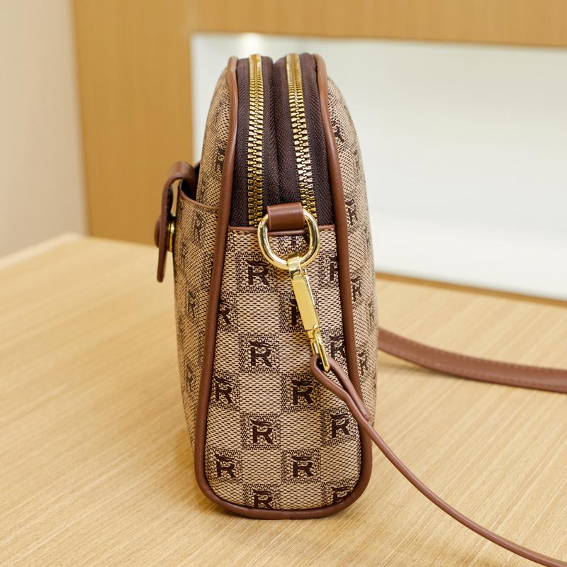 Printed French Light Luxury Style Fashionable and Versatile Small Square Bag Women's Bag Casual Commuting Bag Vertical Mother Mobile Phone Bag