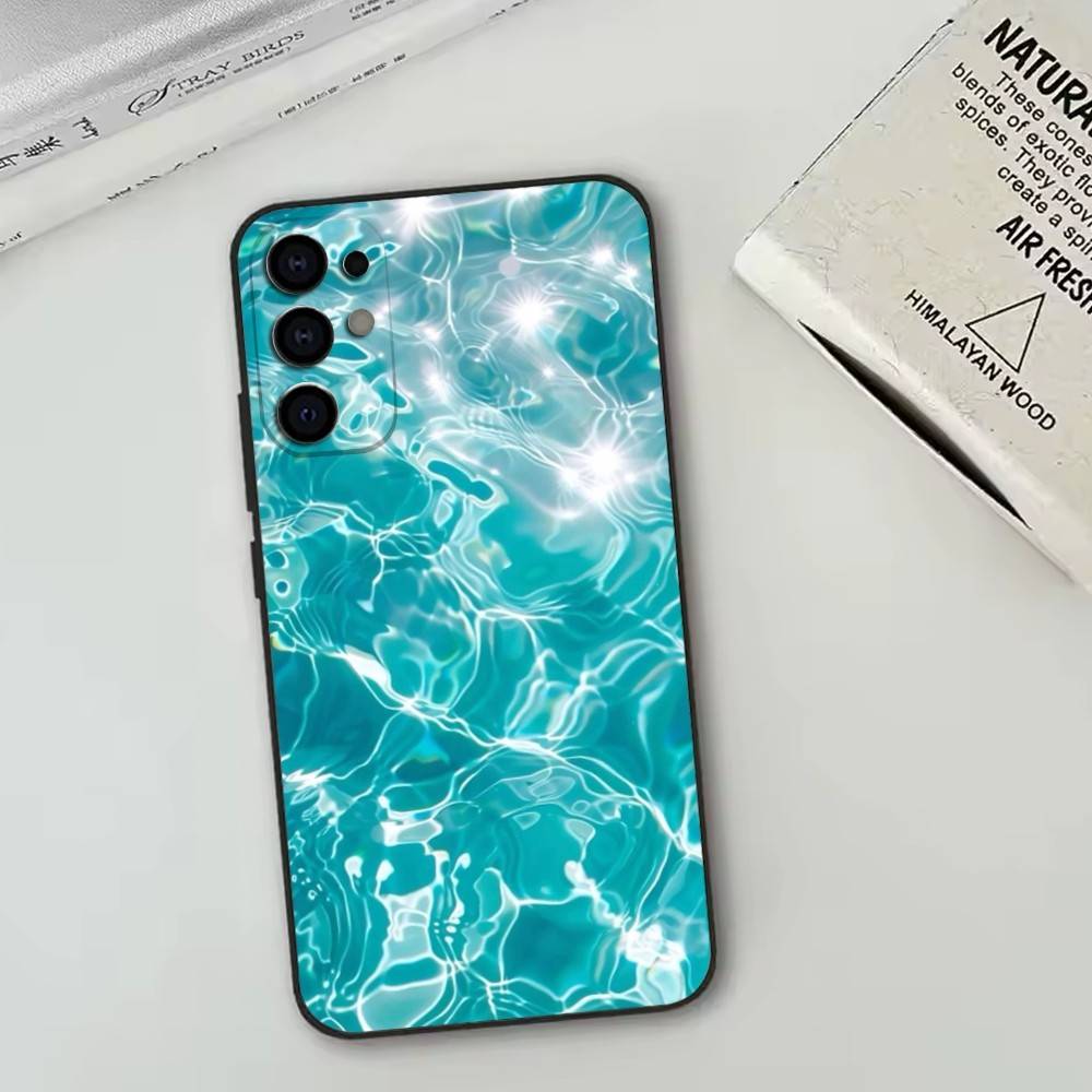 The Patterns of Seawater Phone Case For Samsung S25,S24,S21,S22,S23,S30,Ultra,S20,Plus,Fe,Soft Silicone Black Cover