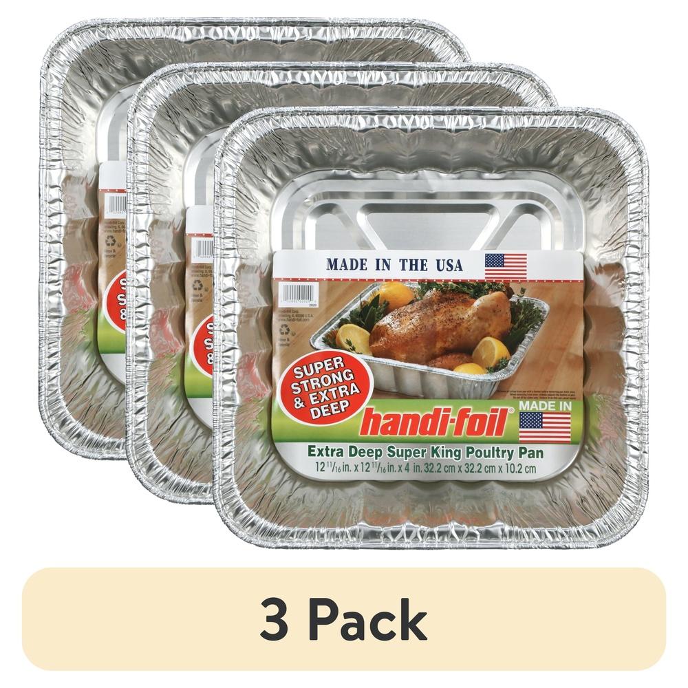 

Набор из 3 штук Супер Кинг Алюминиевая форма для птицы Очень глубокая Сверхпрочная Посуда для приготовления/жарки Экологичная Легкая очистка Идеальна для запеканок United States