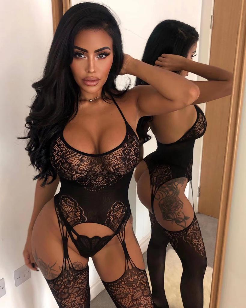 Women Open Crotch Bodystocking Lingerie Black Underwear Body Suit Sexy Crotchless Costume Teddies Bodysuits for Adult Female