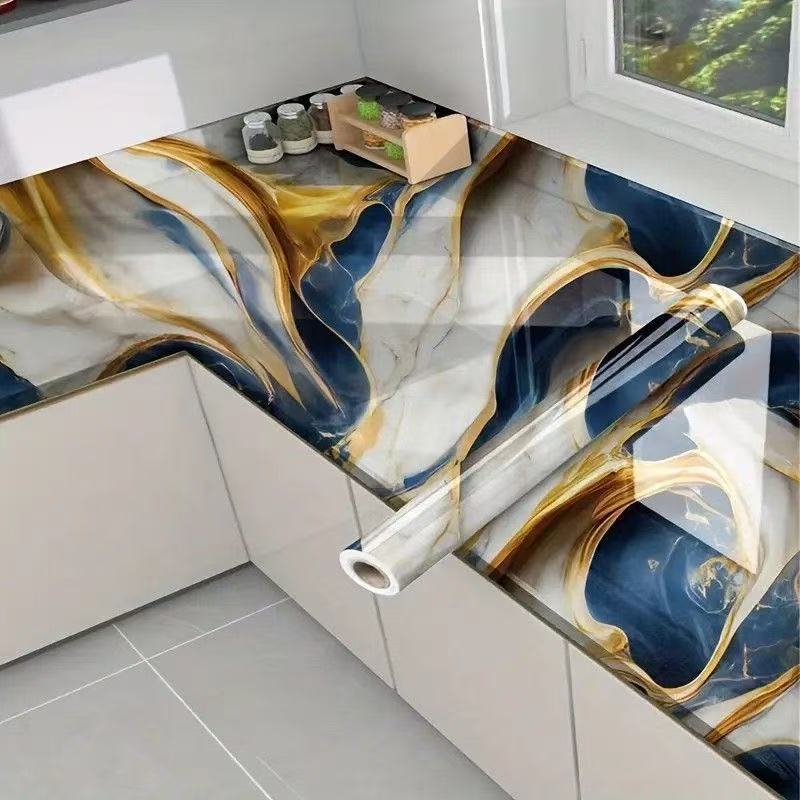 Waterproof and Oil-resistant Kitchen Sticker Countertop Table Top Stove Surface Self-adhesive Wall Paper