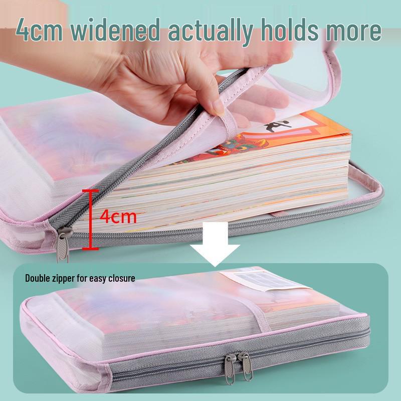 Best-Selling Transparent Student Mesh Handbag with L-Shaped Zipper