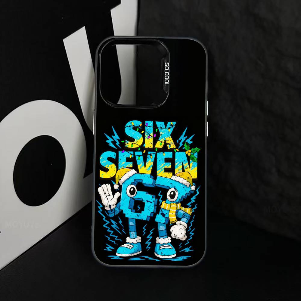 S-Six S-Seven 67 SS Phone Case For iPhone 17,16,15,14,13,12,11 Plus,Pro Max,XS,Colorful Silver Phone Case Funda Cover