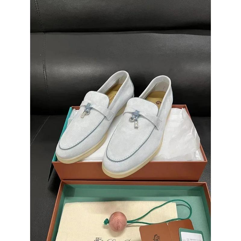 2025Dingpeng Women's Casual Slippers British Style One Step Lazy Shoes Flat Bottom Fleece Embellished Pendants Leisure Shoes