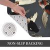 1pc Metallic Koi Fish Bath Mat - Lightweight Machine-Washable Polyester Blend, Non-Slip Rubber Backing, Elegant Black Background