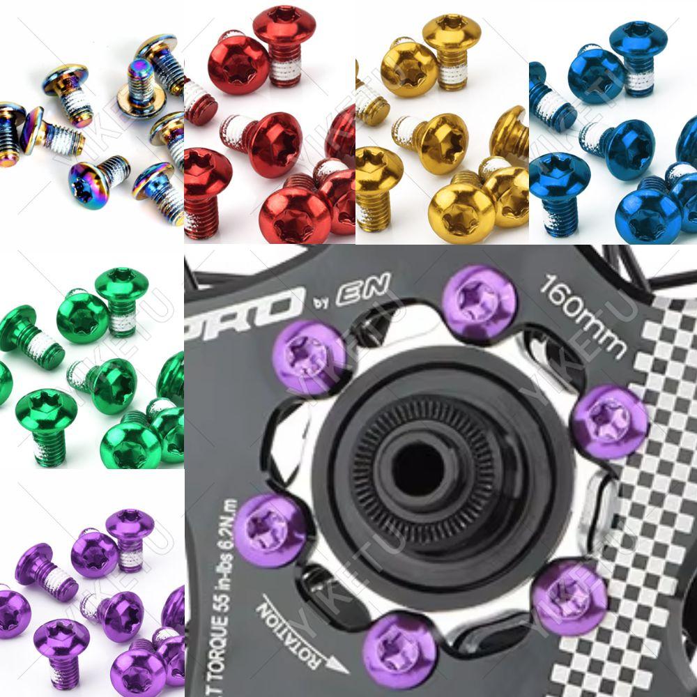 12pcs T25 Torx Head Disc Brake Rotor Screws Colorful M5x11.5mm Brake Disc Bolts Steel Alloy Rotor Bolt Cycling Accessories