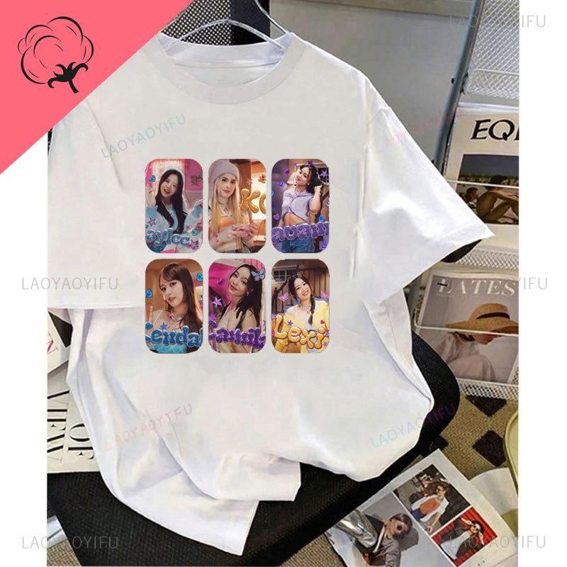 

USA K-POP Vcha Portrait Camiseta Cotton Casual Korean Popular Clothes KG Kendall Keylee Camila Hot New Graphic Printed T Shirts 4XL