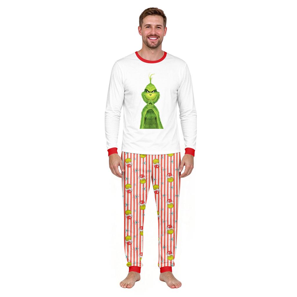 Juleprint Rundhals Top og Joggingbukser Sæt Ferie To Delt Loungewear Outfit