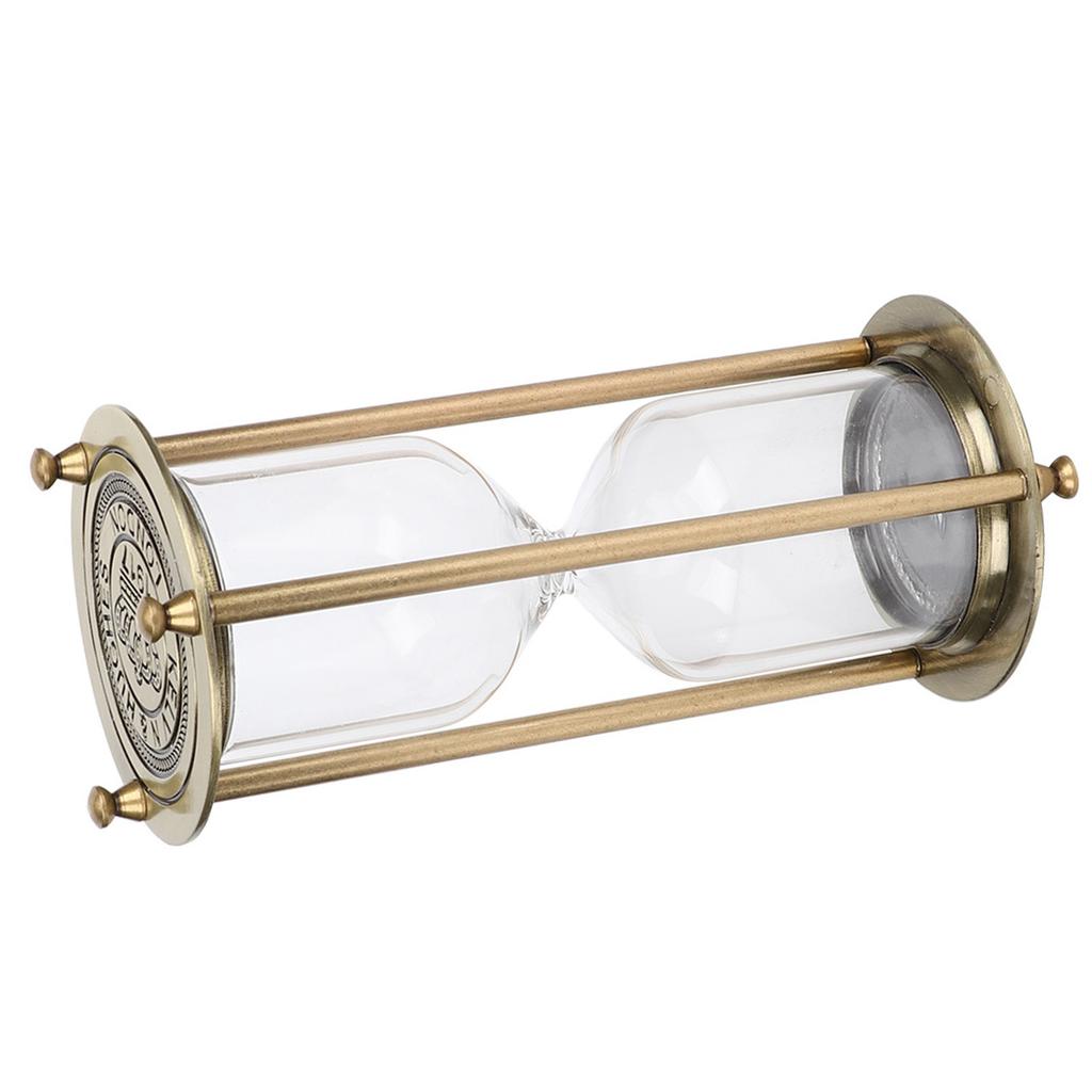 Glass Hourglass Decorative Alloy Glass Sandglass Ornament for Living Room Office Desktop Decor Petit