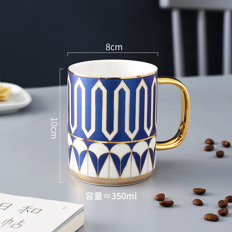 British Style Mug Couple Pair Cup Ceramic Water Cup Office Mug Coffee Cup High-End Covered Souvenir