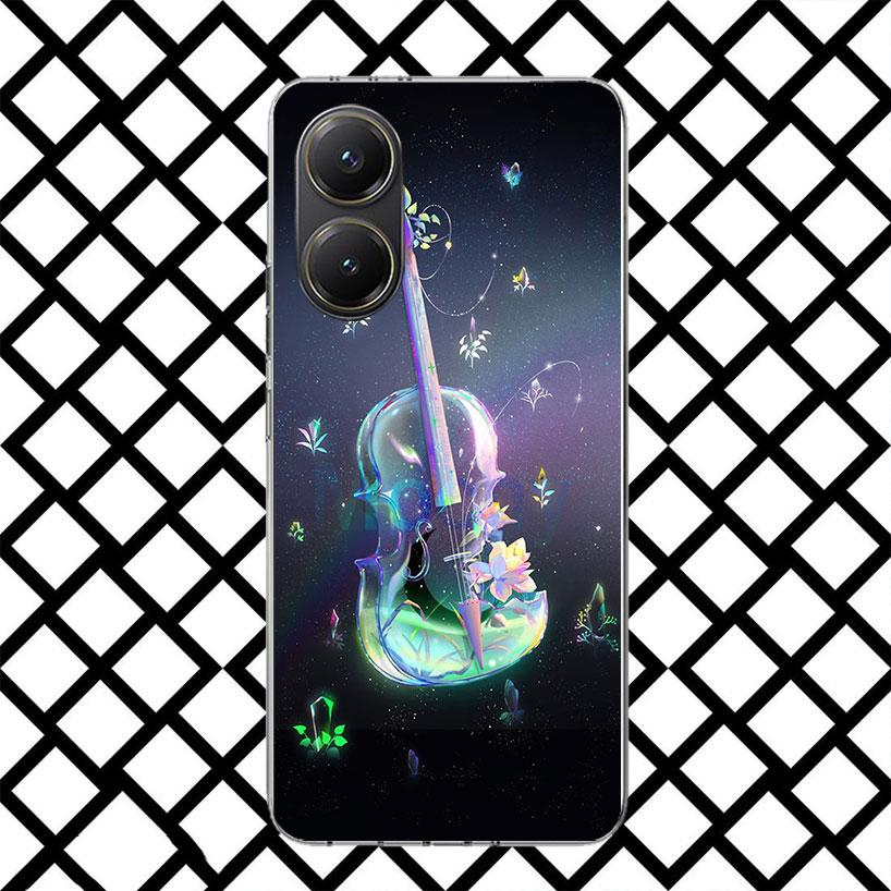 Music Violin Phone Case for Xiaomi Poco F7 Ultra X7 X6 X5 Pro X4 Gt M8 M7 Redmi 15 15C 13 13C 12 12C Soft Cover Fundas Poco F7 U