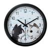 Horloge murale Design Chat Noir Chat Blanc Mignon, Horloge Silencieuse pour la Maison 8 Pouces, Décorer Salon, Chambre à Coucher, Bureau, Salle de Bain, Couloir
