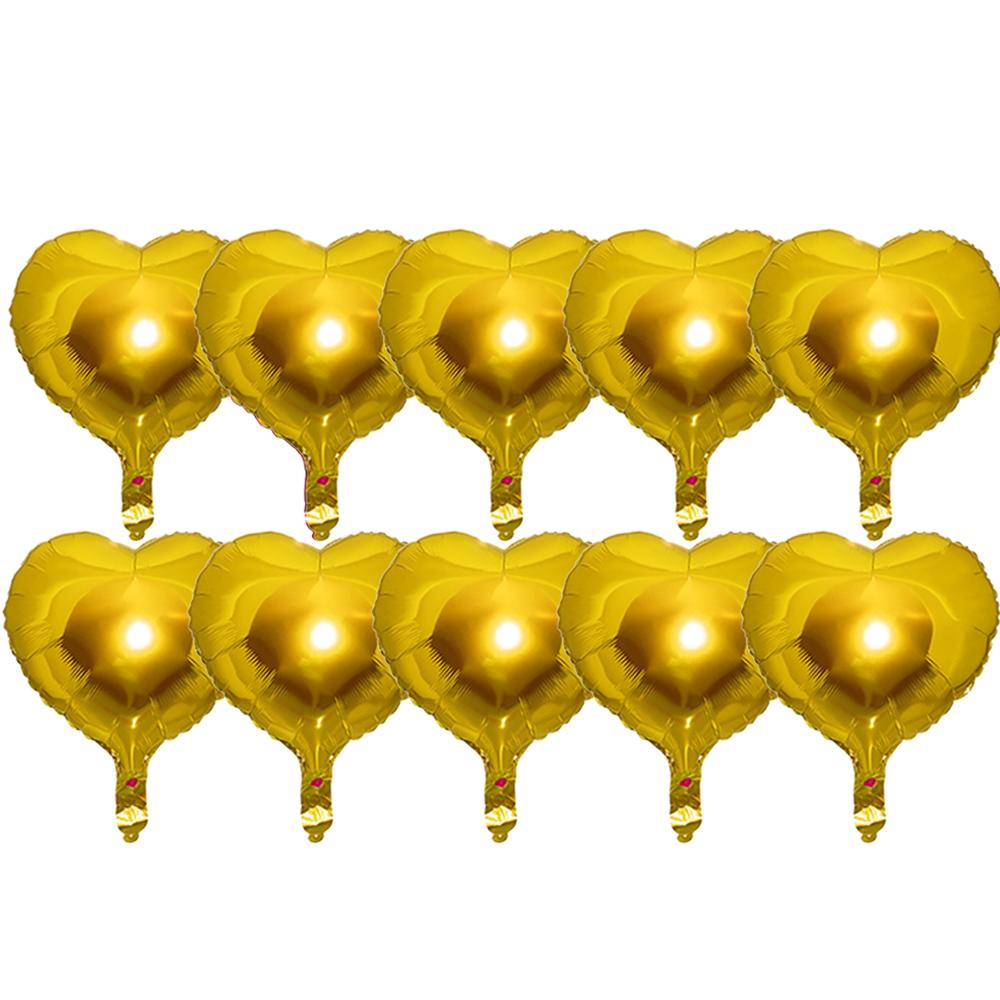 10/1Pcs Heart Shaped Foil Balloons Red Gold Love Shining Aluminum Film Balloon Baby Shower Wedding Birthday Party Decor Supplies
