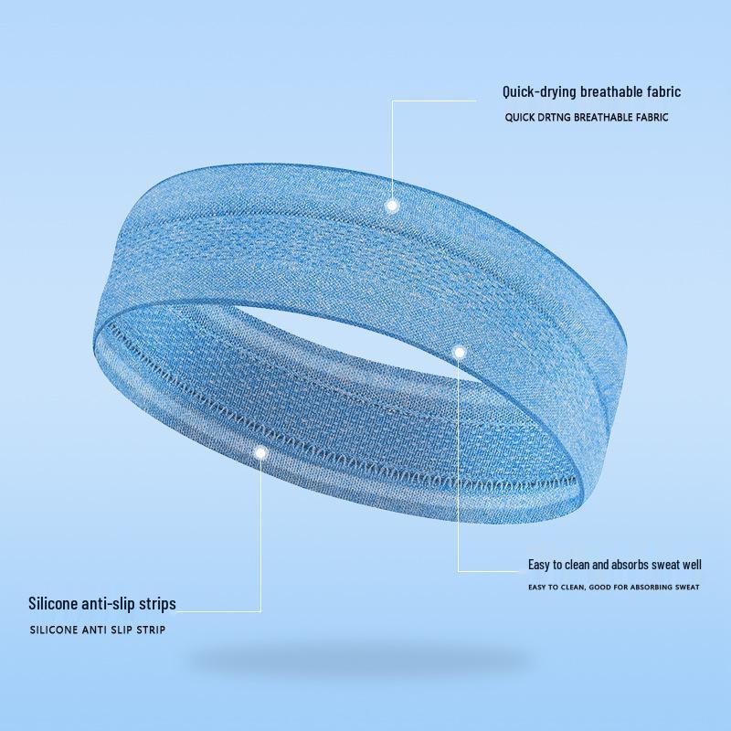 Non-Slip Silicone Running & Yoga Sweatband - Absorbent, Seamless Sport Hairband