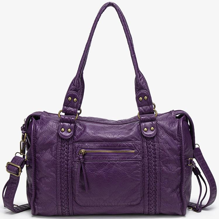 Trendy Large Capacity Washed Shoulder and Crossbody Tote Bag for Women