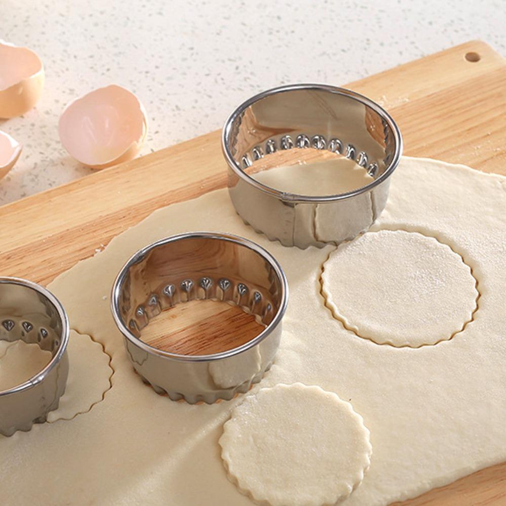 3pcs/set Rust-proof Dumplings Wrapper Molds Silver Dumpling Skin Cutting Mould Cookie