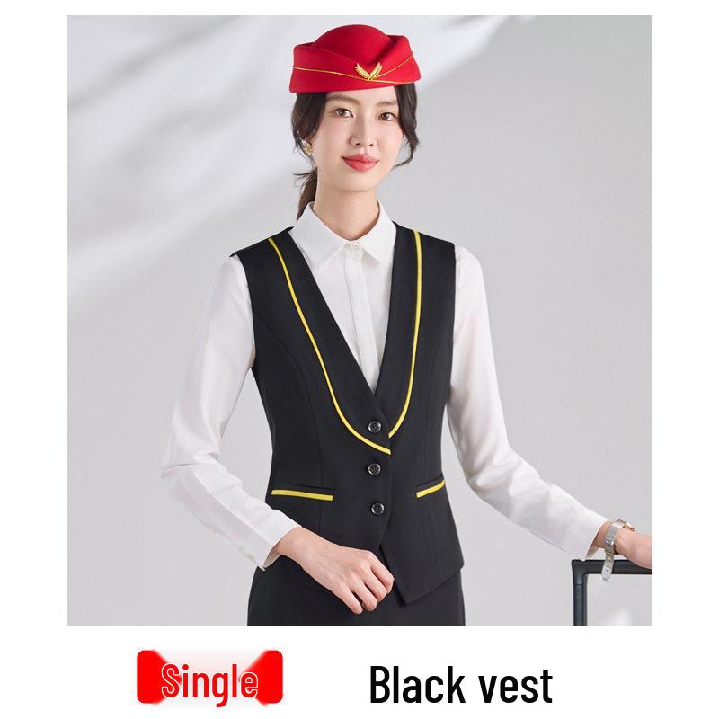 2026 Women's Professional Vest Suit - Spring/Summer New Style: Elegant Receptionist & Flight Attendant Workwear