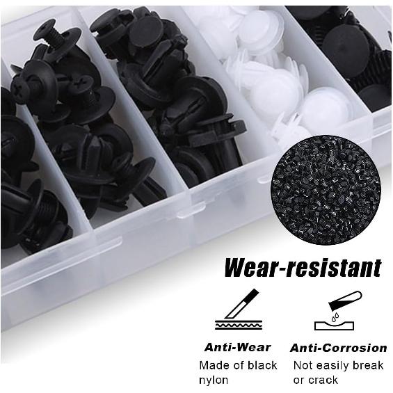 100PCS Plastic Car Body Trim Clips, Universal Car Bumper Clips, Rivets Fasteners Push Retainer Kit, Auto Push Pin Rivets Set With Storage Box