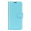 For TCL 605 4G Case Litchi Texture Shockproof Leather Wallet Phone Cover -  Blue