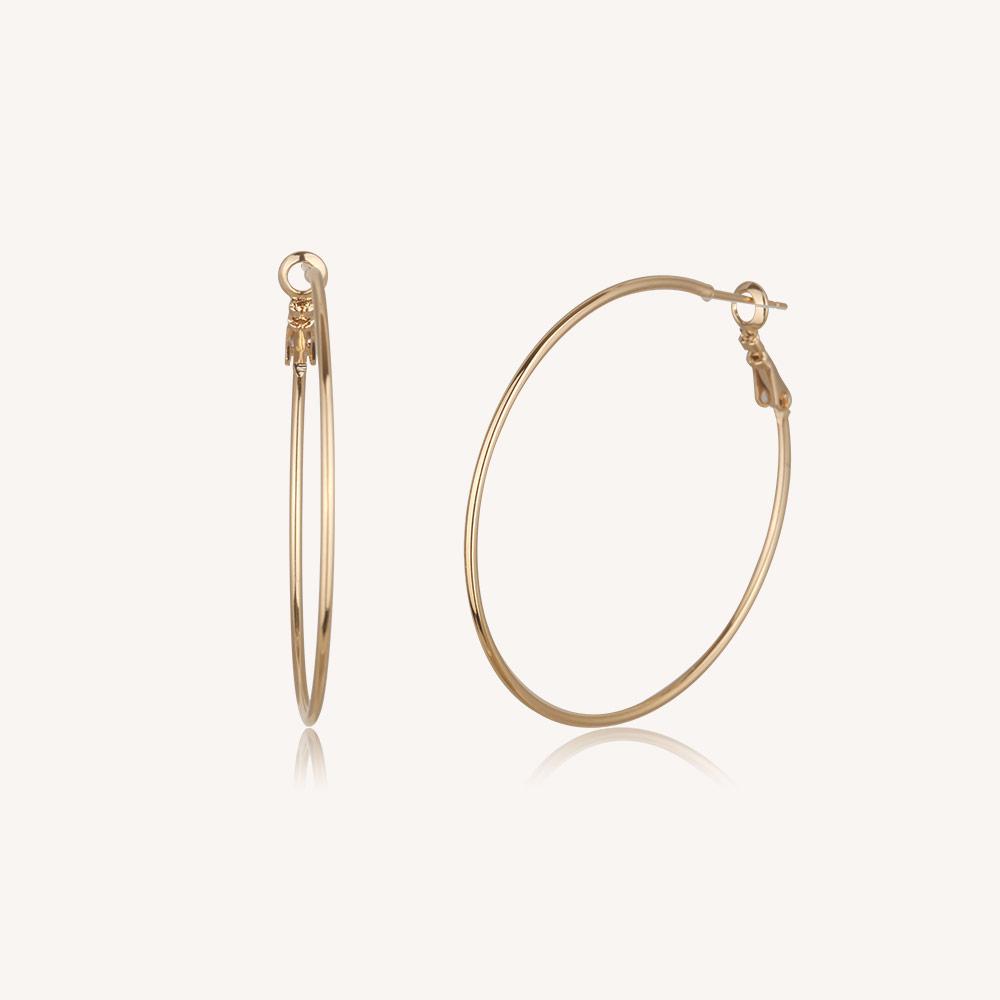 Dieuamour Thin Hoop Ring One-Touch Earrings 2 Colors