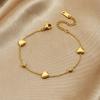 Vergoldeter Edelstahl Herz-Anhänger mit CZ-Perlenarmband für Damen