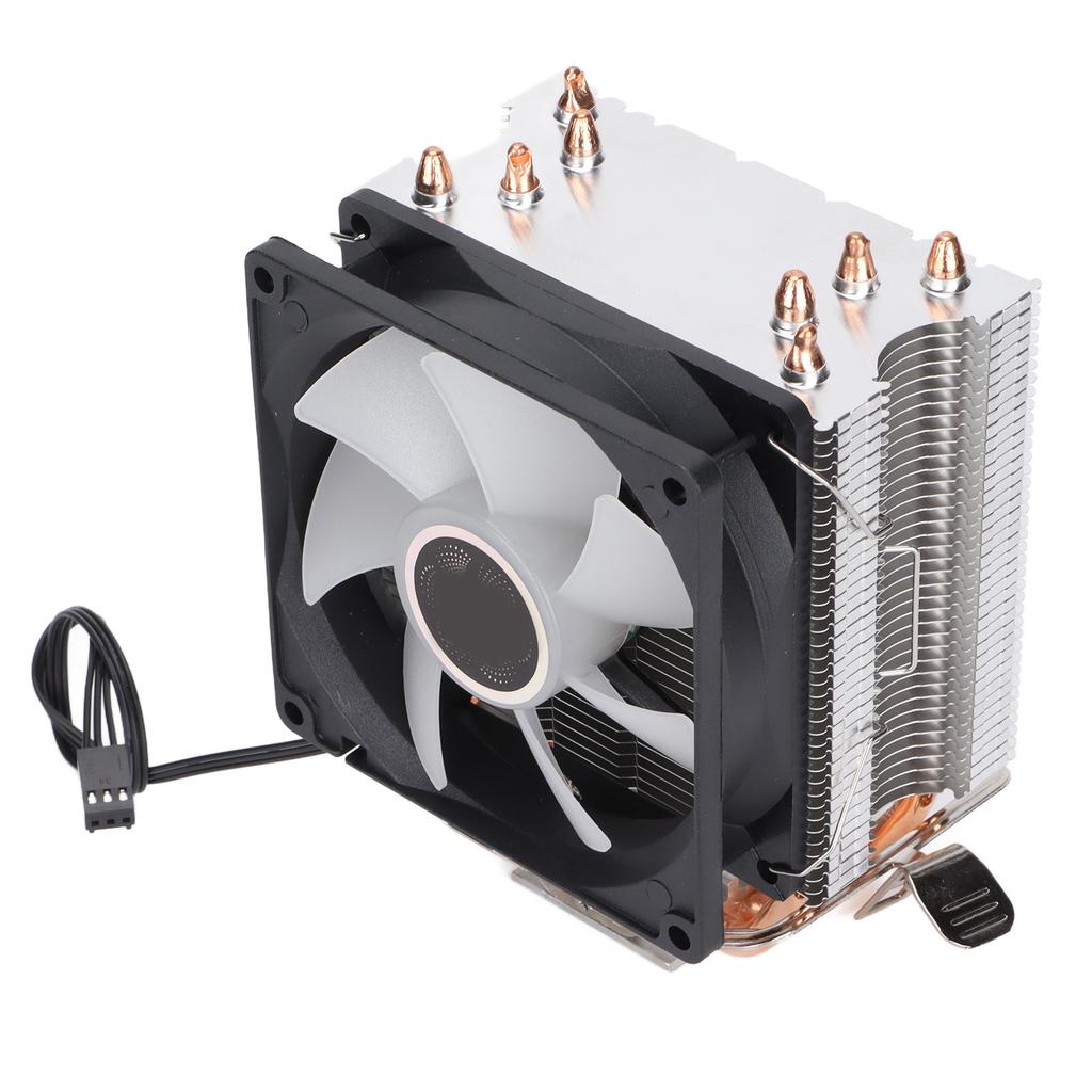 Computer Cpu Cooling Fans RGB 90mm 3pin 4 Heatpipes Noiseless Operation Plug and Play CPU FanSingle